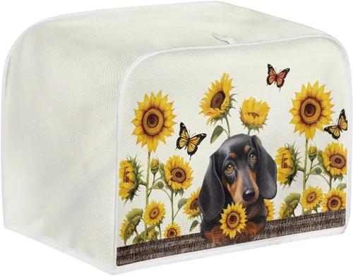 Vista 32 de doginthehole Cubierta para tostadora de libélula para cocina, fundas de electrodomésticos pequeños, estilo bohemio, para microondas, tostadora