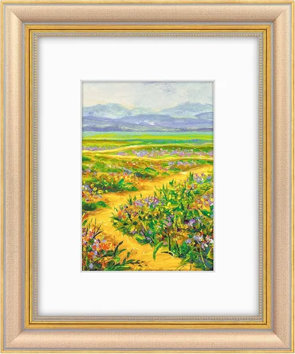 Vista 28 de Golden State Art, Marco de fotos adornado de 8 x 10 pulgadas para fotos de 5 x 7 pulgadas con paspartú o impresiones de 8 x 10 sin paspartú, cristal