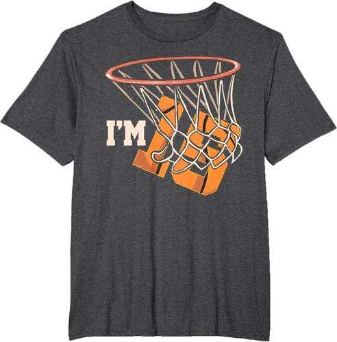 Vista 21 de Camiseta número 15 con temática de baloncesto para fiesta de cumpleaños, Negro, S