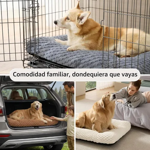 Vista 5 de Bedsure Cama lavable para perros de gran tamaño, forro polar de burbujas Gris