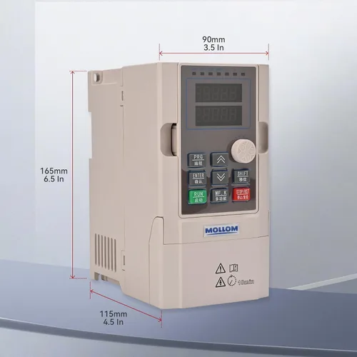 Vista 2 de MOLLOM VFD 0.75KW 1HP 3.8A 220V Entrada monofásica o trifásica a 3 fases 0-3000 Hz Salida Variable Frecuencia Drive Inversor para motor de husillo