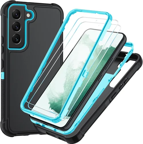 Vista 44 de SunStory Funda 3 en 1 para Samsung Galaxy S22 con protector de pantalla Verde Armada (ArmyGreen)