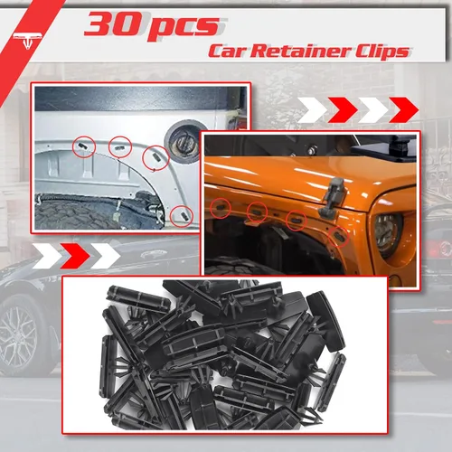 Vista 5 de OTUAYAUTO 30 piezas de clip de guardabarros - Clip de moldeo basculante de repuesto para Jeep Wrangler JK y Unlimited JK 2007-2019, reemplazo OEM