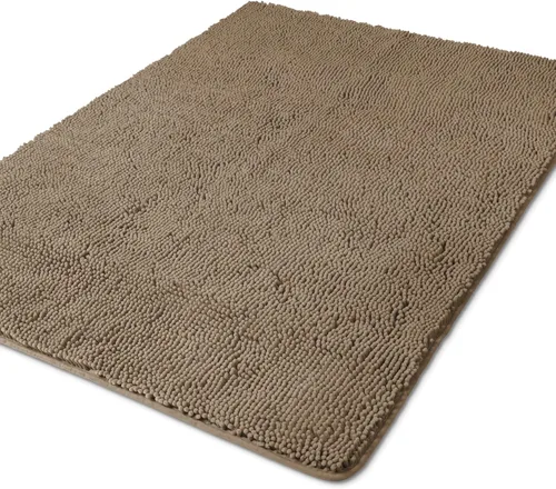 Vista 195 de Yeaban Alfombra de pasillo de baño de 24 x 72 pulgadas, antideslizante, alfombra de baño larga de felpilla gruesa, absorbente y lavable, alfombra