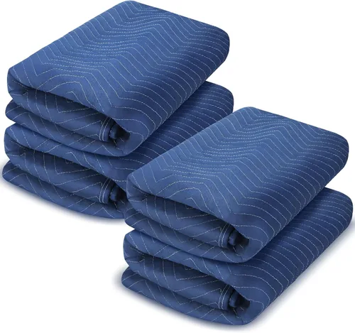 Vista 10 de Peryiter Paquete de 2 mantas móviles extra grandes de 96 x 80 pulgadas, almohadillas de mudanza resistentes de 4.4 libras y mantas de embalaje Negro