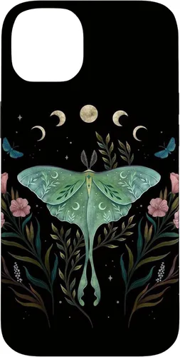 Vista 15 de Funda estética Witchy Luna Moth Flower Floral Moon Phases para iPhone 12 mini