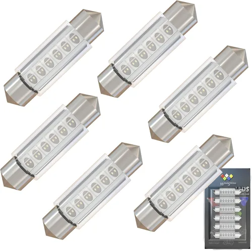 Vista 6 de Bombilla LED Festoon C5W de 38mm 39mm DE3425 DE3423 Bombillas LED Ámbar Amarillo Festoon 6418 6411 6423 Bombilla LED DC 12V para Luces Interiores