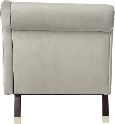 Vista 11 de Safavieh Home Collection Caiden - Tumbona de terciopelo gris con almohada