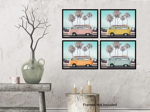 Vista 8 de Arte de pared para furgoneta de surf, arte de pared de surf, decoración de casa de playa en el océano, decoración de surf, regalo para surfistas