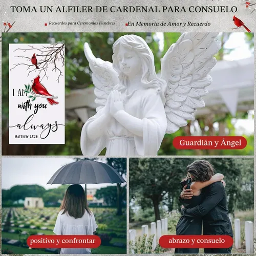 Vista 7 de Geosar - 150 alfileres cardenales a granel para regalos, clásicos