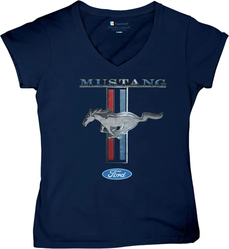 Vista 12 de Ford Mustang Classic - Camiseta con cuello en V para mujer GT Cobra Boss 302 Mach 1