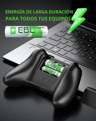 Vista 2 de EBL Baterías recargables AA de 2800 mAh Ready2Charge de calidad AA - 16