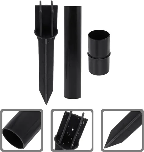 Vista 3 de Yardwe Accesorios de poste de luz solar para exteriores, hebilla de conector de enlace de repuesto con estacas de plástico de 1.25 pulgadas