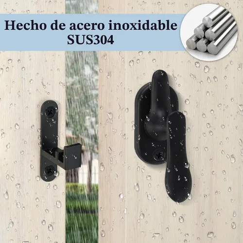 Vista 3 de Alise Cerradura con Pestillo de Aleta, Cerradura de Pestillo de Aleta Giratorio de 360 Grados, Hardware de Puerta de Acero Inoxidable SUS304
