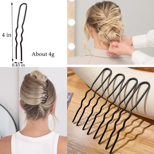 Vista 4 de 12 bandas para el cabello para mujer, accesorios para el cabello (negro)
