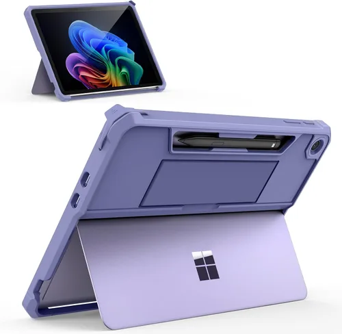 Vista 10 de MoKo - Funda protectora resistente todo en uno para Microsoft Surface Pro de 12 pulgadas lanzada en 2025, con soporte trasero para bolígrafo