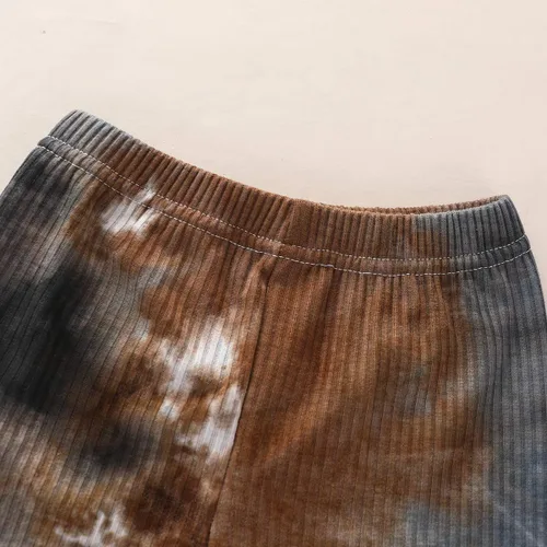 Vista 8 de Kayotuas Conjunto casual de 2 piezas de camisa y pantalones de teñido anudado para bebé niña pequeña, conjunto de pantalones deportivos