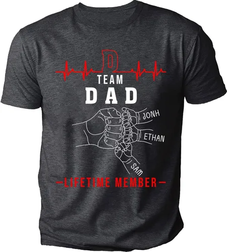 Vista 6 de Camisa personalizada para papá del equipo, camisas personalizadas para papá para hombres, camisa para papá de por vida, camisa personalizada