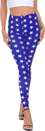 Vista 4 de HDE Leggings de entrenamiento con diseño de moda. Divertidos estampados impresos con gráficos de moda