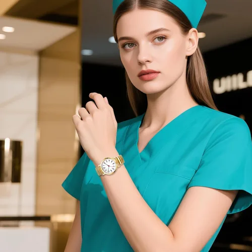 Vista 3 de JewelryWe Reloj de lectura fácil ultrafino para mujer con correa elástica de tono dorado/plateado