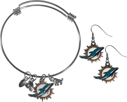 Vista 13 de Siskiyou Sports NFL womens Dangle Earrings and Charm Bangle Bracelet Set
