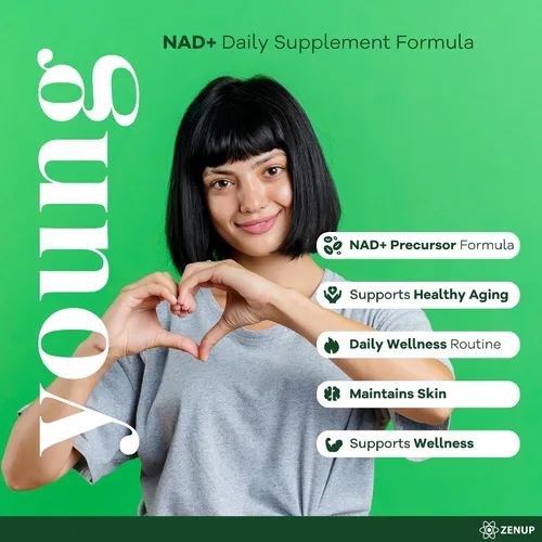 Vista 2 de NAD+ Suplemento 1100 mg NAD con resveratrol y quercetina Enfoque mental 120 cápsulas