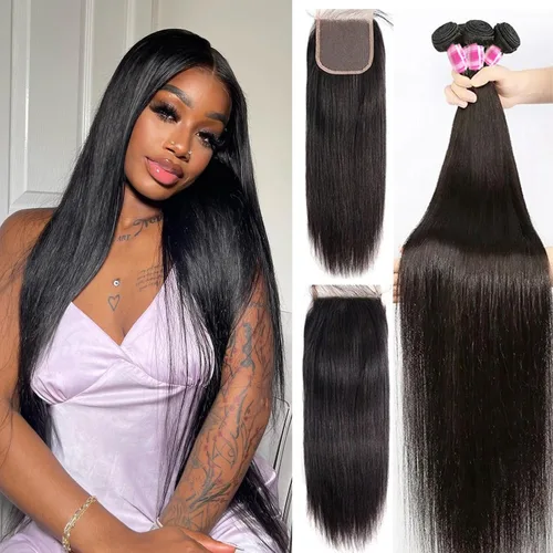 Vista 11 de Paquetes Bob Liso 3 Paquetes de Cabello Humano Corto 10, 10 y 10 Pulgadas, 100% Cabello Crudo Sin Procesar, Tejido Rápido, Color Negro Natural