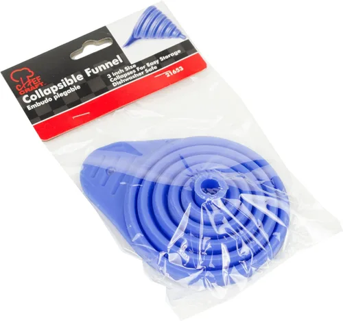 Vista 2 de Chef Craft Embudo plegable de plástico, 3 pulgadas de diámetro, azul