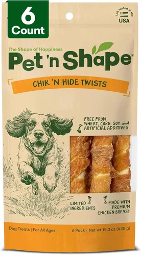 Vista 10 de Pet 'n Shape Chik 'n Hide Twist - Golosinas naturales envueltas en pollo para perros, grandes, 6
