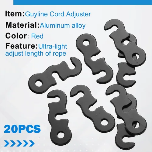 Vista 3 de SATINIOR Guyline - Tensor de aleación de aluminio para tienda de campaña, tensor de cuerda de paracaídas, ajustadores de cuerda para tienda