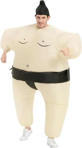 Vista 3 de Sumo Wrestler - Traje inflable para adultos, disfraz de Halloween, talla única