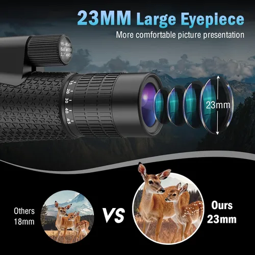 Vista 3 de Telescopio monocular del zoom del poder más elevado 15-45x55 para la observación de aves de los adultos