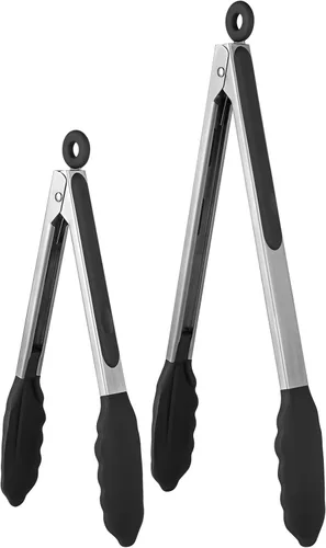 Vista 18 de Pinza de cocina resistente al calor de 600ºF: pinza de cocina de silicona U-Taste de 7 pulgadas con puntas de goma antiadherentes selladas firmes