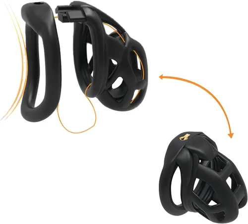 Vista 6 de Nueva jaula de castidad 3.0 dispositivo de castidad masculina con 4 anillos jaula de castidad masculina jaula de resina jaula de castidad jaula