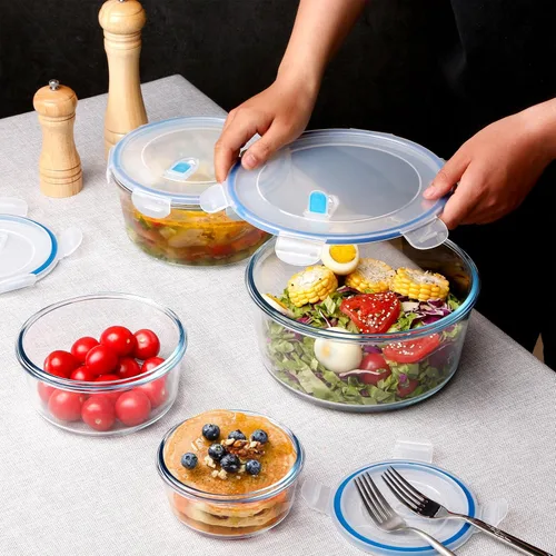 Vista 7 de NUTRIUPS Recipientes de vidrio para preparación de comidas de 54OZ/54.1 fl oz con tapas, contenedores de almacenamiento de alimentos, recipiente