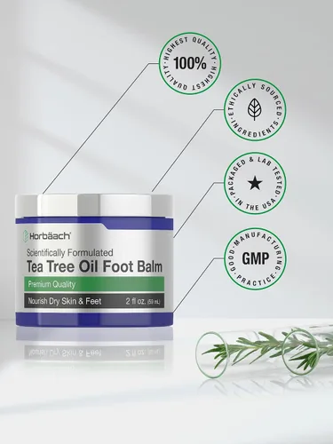Vista 5 de Horbäach Bálsamo para pies con aceite de árbol de té 2 oz