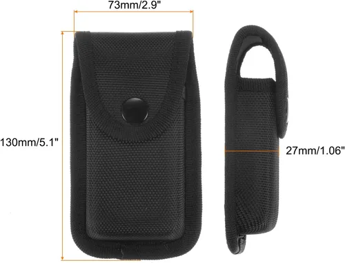 Vista 2 de HARFINGTON Funda de nailon para cuchillos de bolsillo de 5.1" x 2.9", horizontal y vertical, con presilla para cinturón, bolsa multiherramienta