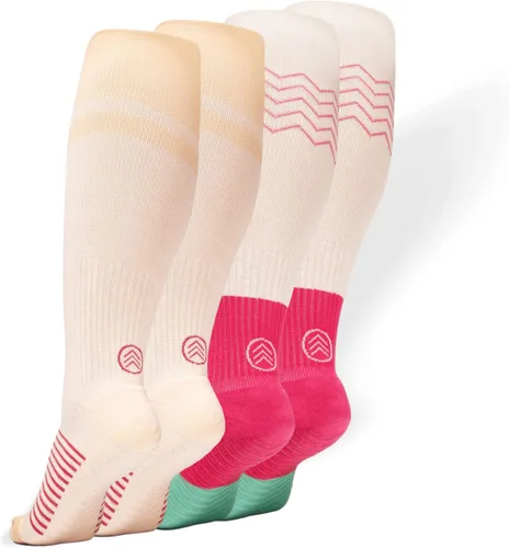 Vista 9 de Gripjoy Compression Socks with Grips, 15-20mmHg, Support & Stability for Circulation, Travel, Pregnancy, Nurses negro (2 pares)