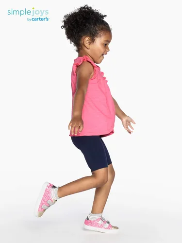 Vista 2 de Simple Joys by Carters Pantalones cortos de bicicleta para bebés niños pequeños y niñas paquete de 3