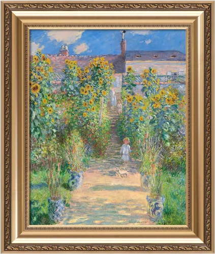 Vista 57 de IPIC - Reproducción artística de los lirios de agua de Claude Monet 1906, impresiones giclée coinciden con el marco dorado clásico, arte de pared