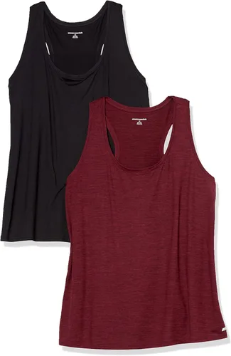 Vista 16 de Amazon Essentials Camiseta sin mangas Active Quick Dry Tech Stretch Racerback Cuello Redondo para Mujer, Multipacks Beige/Rosa intenso