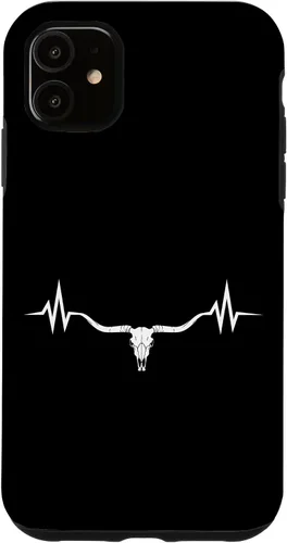 Vista 8 de Vintage Texas Longhorn Rancher Heartbeat Pulse Cattle Farmer Case for iPhone 17