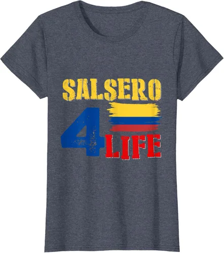 Vista 8 de Salsa Colombiana Gift - Camiseta de música con bandera colombiana Negro
