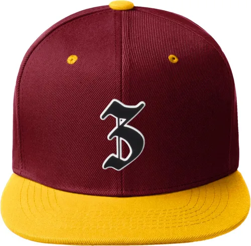 Vista 1187 de Daxton Gorra clásica con visera de billete plano con letras del alfabeto inglés antiguo de la A a la Z