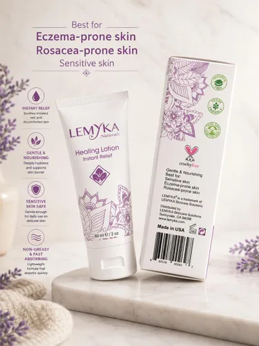 Vista 8 de Crema de rosácea: loción de erupción facial para aliviar el enrojecimiento facial para eccema, psoriasis, urticaria y piel seca, curación natural
