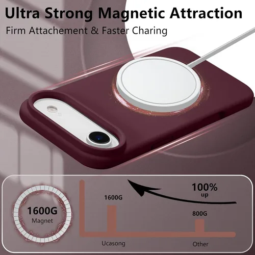 Vista 548 de Funda magnética de silicona para iPhone 13 Pro, color blanco antiguo [Compatible con Magsafe] [Forro de microfibra suave antiarañazos], funda