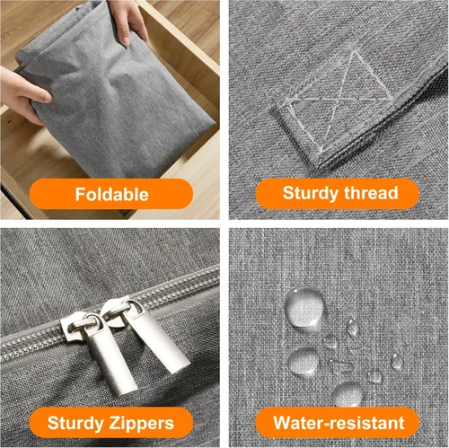 Vista 3 de Bolsas de almacenamiento para edredón Karceyworth, bolsas de almacenamiento extra grandes para ropa de cama con ventana transparente, asas