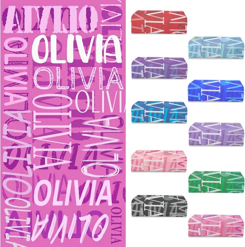 Vista 20 de Toallas de playa personalizadas con nombre para niños y adultos, toallas de viaje personalizadas de microfibra para baño y piscina