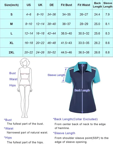 Vista 4 de JACK SMITH Camisas de golf de manga corta para mujer, ajuste seco, absorbe la humedad