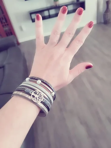 Vista 7 de Pulseras inspiradoras de cuero del árbol de la vida para mujeres, cumpleaños, día de la madre, regalos de joyería para adolescentes y niñas